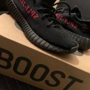 Kids Yeezy boost size 4.5 lime green  and black and red